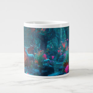 Grande Cena Mágica do Bosque com Caneca de Café de Veado