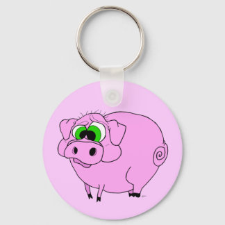 Grande Chaveiro de porco rosa