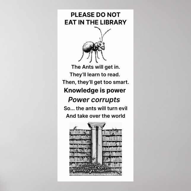 Grande Comida Na Biblioteca Poster (Frente)