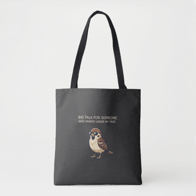 grande conversa - bolsa tote de pássaro engraçado (Frente)