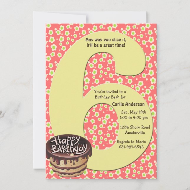 Grande Convite de aniversário 6 (Frente)