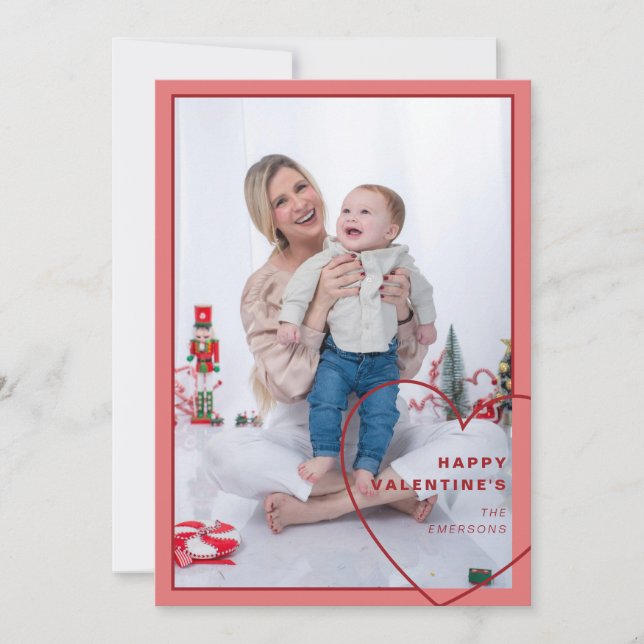 Grande coração com cartões de fotos design moderno (Frente)