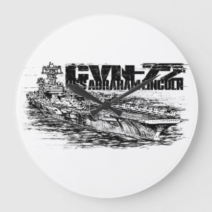 Grande CVN-72 Abraham Lincoln Round (Grande) Relógio de P