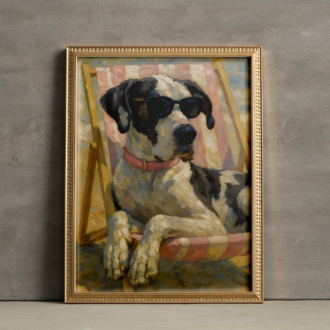 Grande Dane Na Poster De Arte Da Parede Da Praia (Criador carregado)