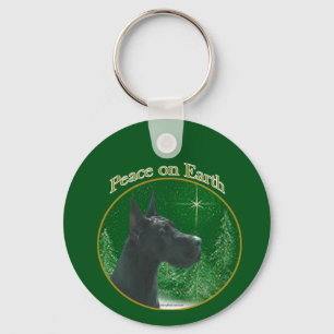 Grande Dane (preto) Chaveiro de Paz