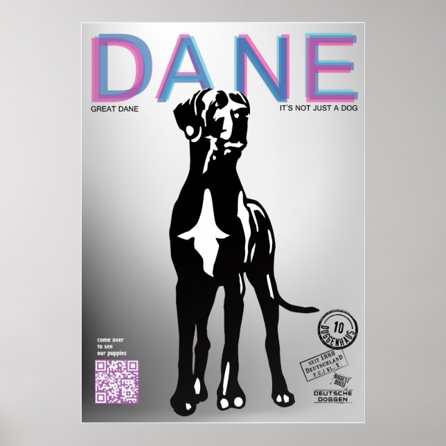 Grande Dane Puppy Vendendo Poster (Frente)