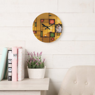 Grande Design de Deco de Arte Multicolor - Relógio de Fot