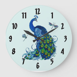 Grande Design de Relógio Pavão e Dragonfly Round