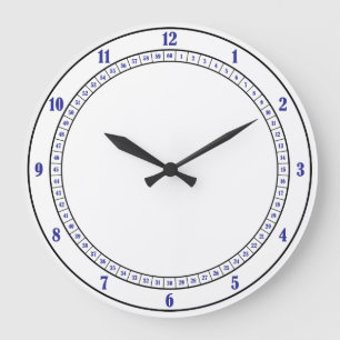 Grande discagem de relógio de números azuis