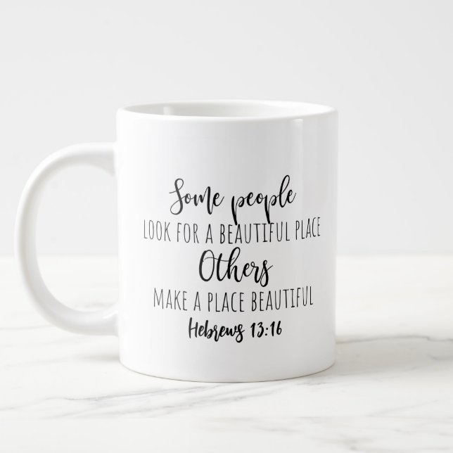Grande Duas caneca gigante de café com caneca lateral (Esquerda)