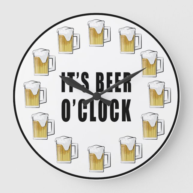 Grande É Hora da Cerveja - Design de Relógio Divertido (Frente)