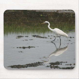 Grande Egret branco Mousepad