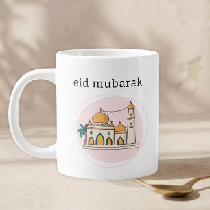 Grande Eid Mubarak e Caneca de Café com Inicial Personali