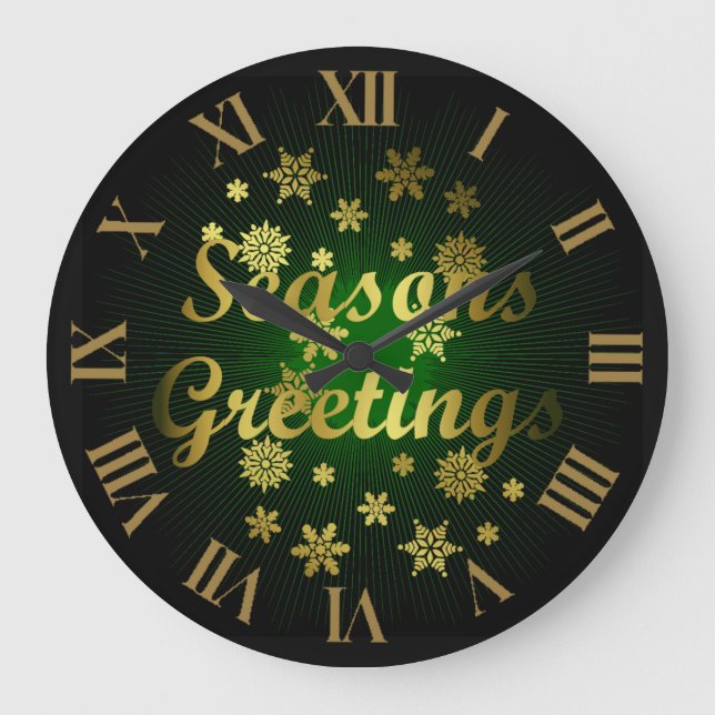 Grande Elegante Seasons saúda relógio de Natal (Frente)