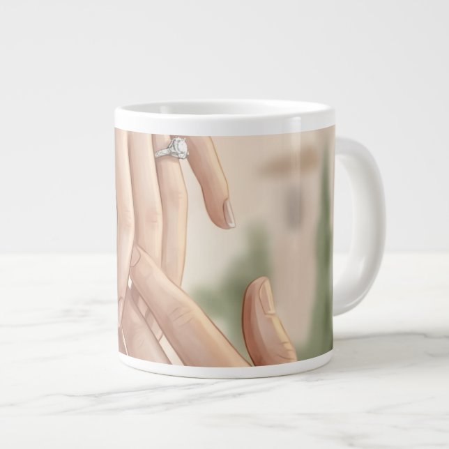 Grande Envolvimento Romântico Mãos Caneca de Café | Elega (Frente Esquerda)