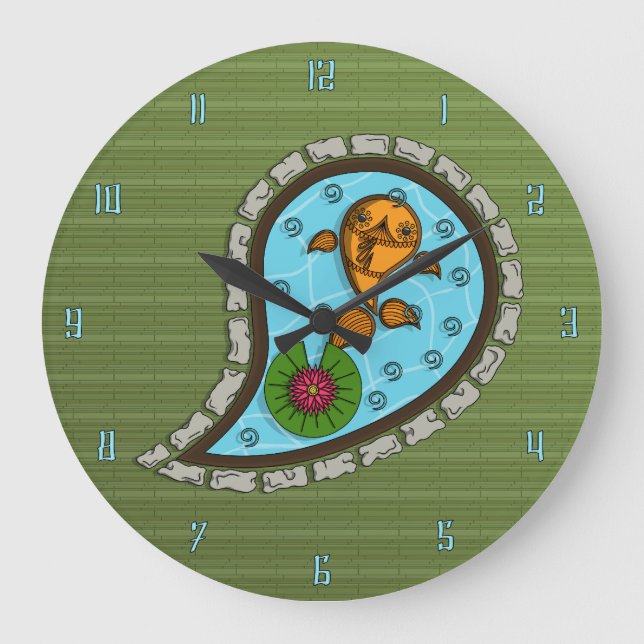 Grande Escala o Relógio de Peixes Ouro (Frente)