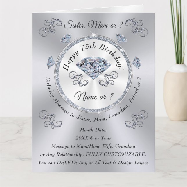 Grande Esposa Bela, Mãe, Cartões de Aniversário da (Frente)