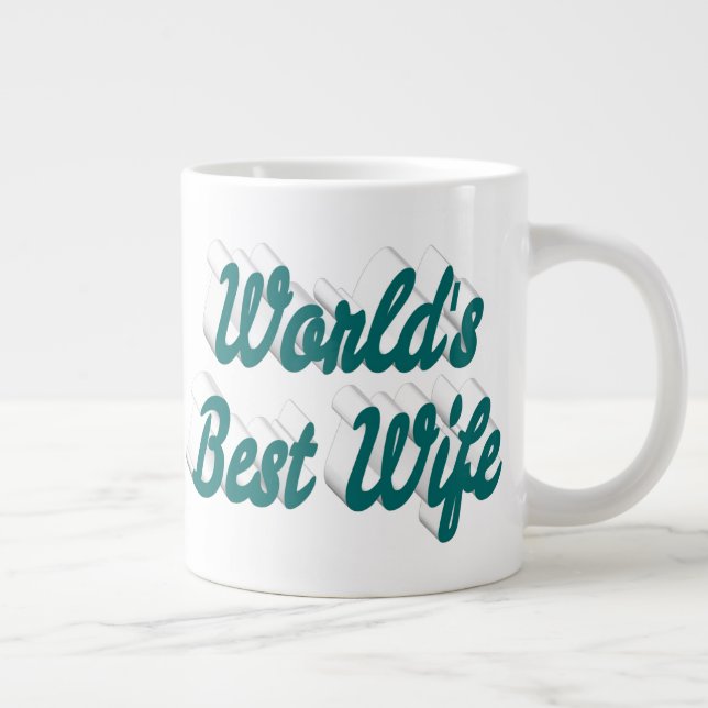 Grande Esposa com metade do texto em verde caneca de café (Direita)