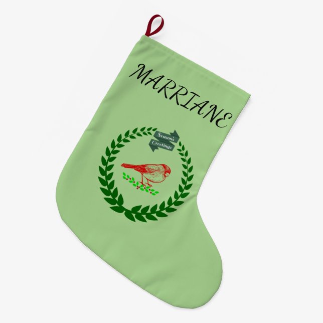Grande Esta meia de Natal apresenta a clássica arte de fe (Frente (Pendurada))