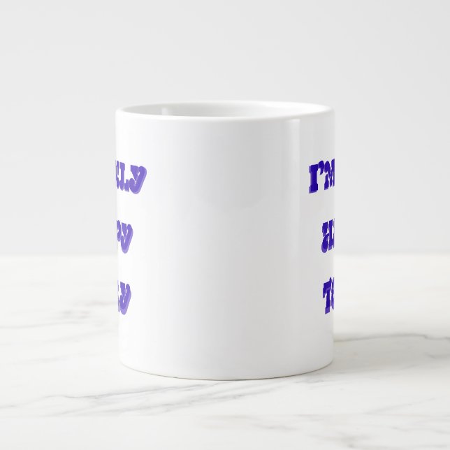 Grande Eu só estou feliz hoje caneca de café (Frente)