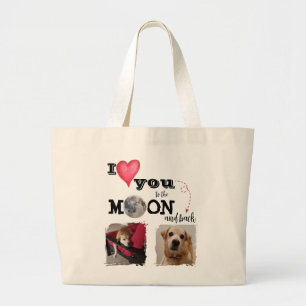 Grande Eu Te Amo Até a Lua Bolsa Tote