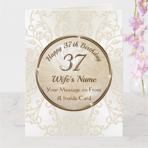 Grande, feliz 37º Cartão de Aniversário para a Mul