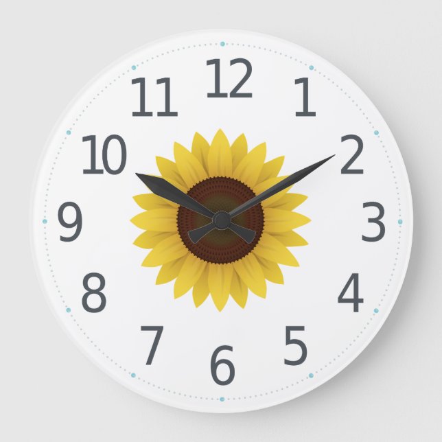 Grande Floral de girassol amarelo simples | Relógio De Pa (Frente)