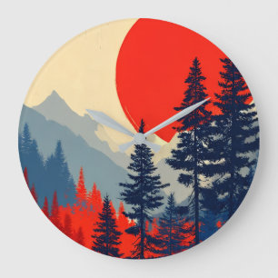 Grande Floresta Relógio Sol Vermelho