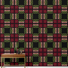 Grande Gótico Art Nouveau Rosa e Dahlia Vermelho