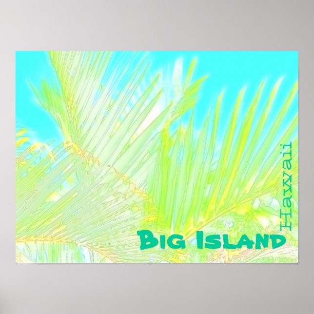 Grande ilha de hawaii palm frond poster (Frente)