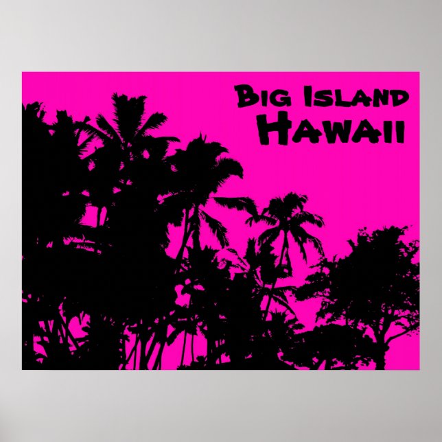 Grande ilha rosa poster hawaii (Frente)