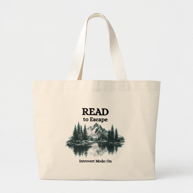 Grande Ler para Escapar – Modo Introvertido: Bolsa Tote (Frente)