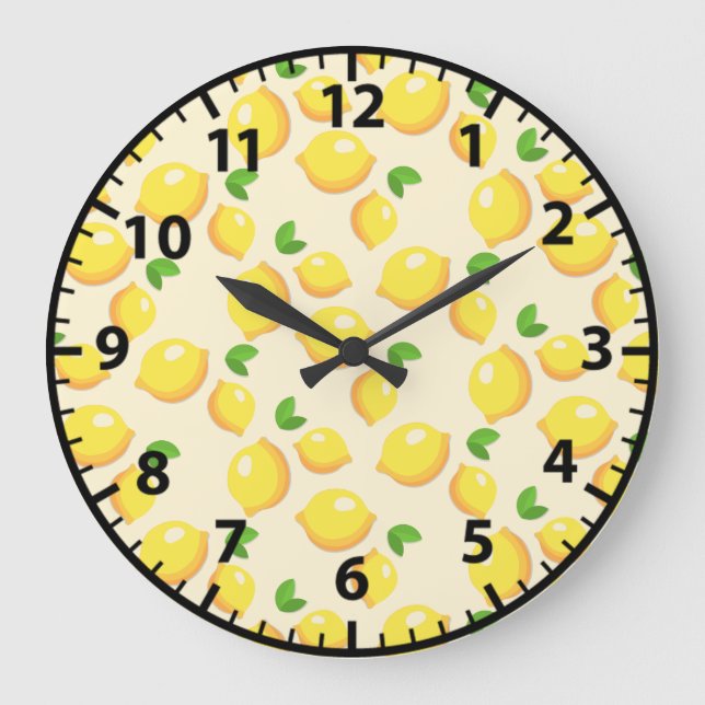 Grande Limão Limão Fruta de Verão Relógio Amarelo (Frente)