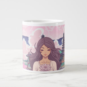 Grande Linda Caneca de Café Rosa