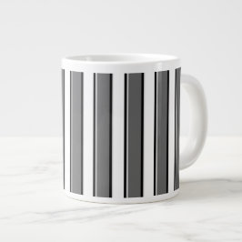 Grande Listras Cinzas em Caneca de Café Branca