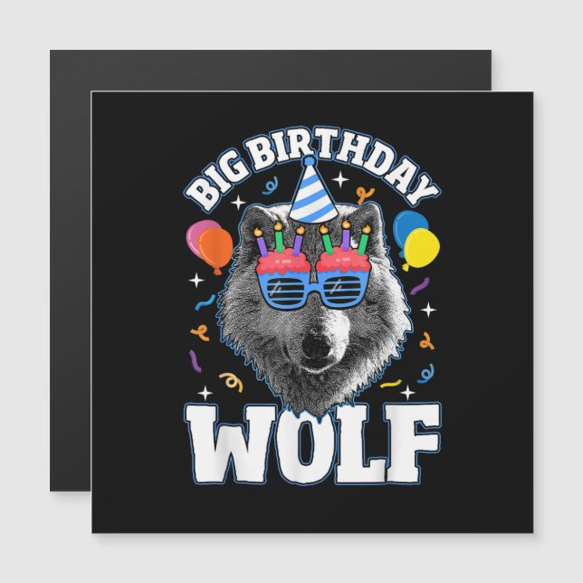 Grande Lobo de Aniversário para Lobos (Frente/Verso)