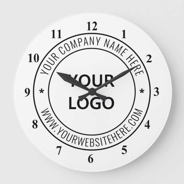 Grande Logotipo de empresa personalizado e relógio de tex (Frente)