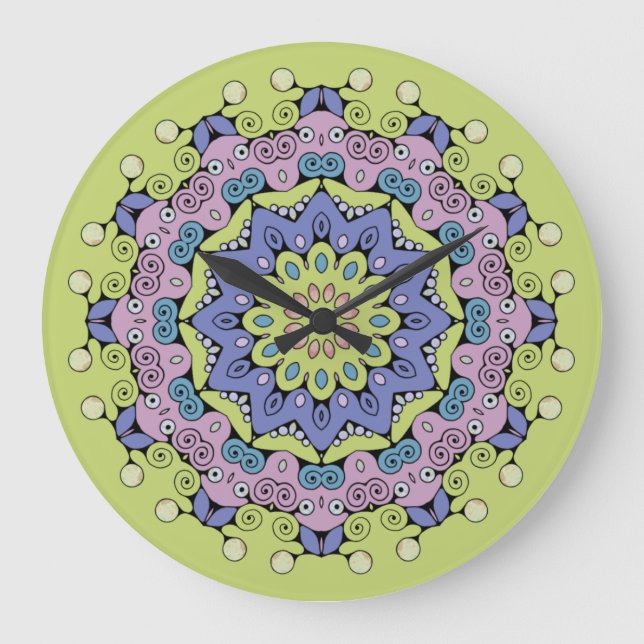 Grande Manipular a pintura Mandala Relógio Face 2 (Frente)