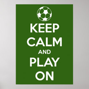 Grande mantenha a calma e o jogo no poster verde