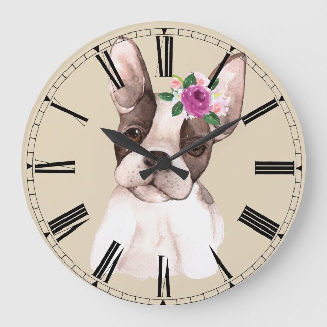 Grande Marisol, o Relógio de Muro do Bulldog Francês (Frente)