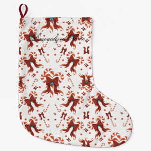 Grande Meia de Natal Charme de Hortelã