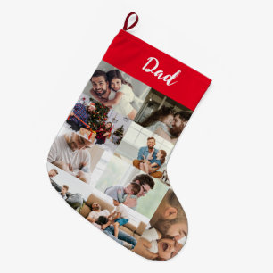 Grande Meia de Natal com Colagem de Fotos Personalizadas 