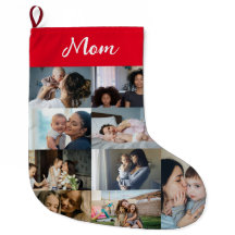 Meia de Natal com Colagem de Fotos Personalizadas 