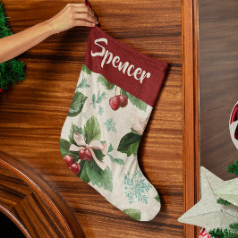 Grande Meia de Natal com Padrão de Férias Elegantes