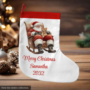 Grande Meia de Natal da Fonte de Script Simples Papai Noe