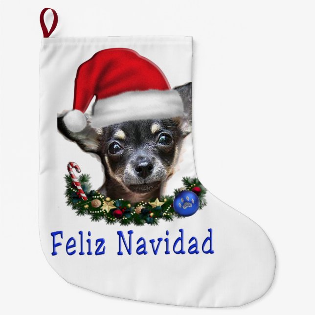 Grande meia de Natal de cachorro (Frente)