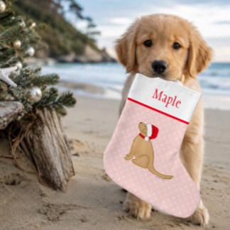 Grande Meia de Natal de Cachorro Rosa Personalizada do Pa