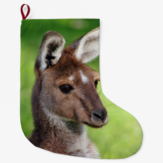 Grande Meia de Natal de Canguru Pequenino Fofo (Frente)