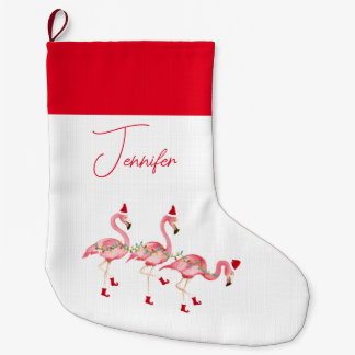 Grande Meia de Natal de linho falso monogramada