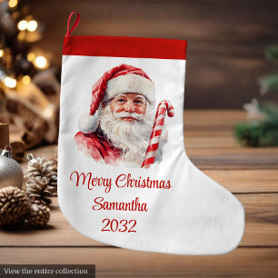 Grande Meia de Natal de Papai Noel Minimalista Confortáve